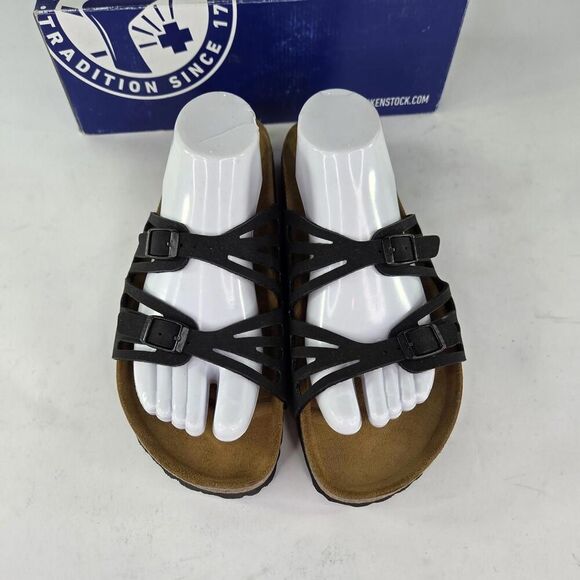 Birkenstock Granada Black Leather Slide US 9 Narrow Mens Birko-Flor Sandals main image 7